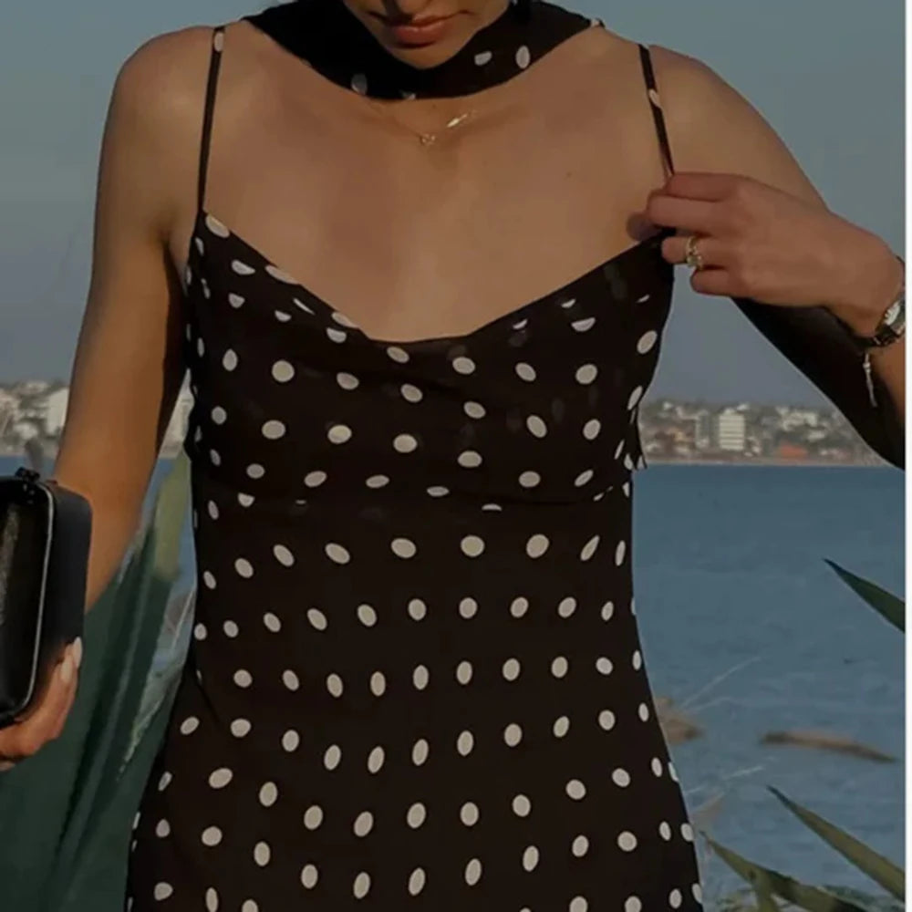 Casual Square Neck Sleeveless High Waist Temperament Long Dress