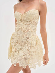 Casual Square Neck Sleeveless High Waist Temperament Mini Dress