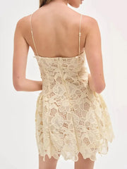 Casual Square Neck Sleeveless High Waist Temperament Mini Dress