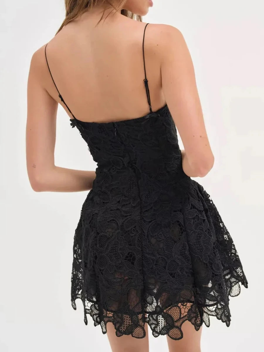 Casual Square Neck Sleeveless High Waist Temperament Mini Dress