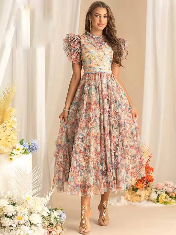 Casual Stand Striped Butterfly Sleeve Sequins Slim Zipper