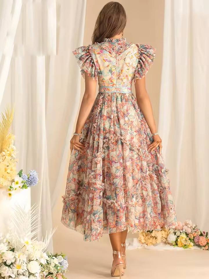 Casual Stand Striped Butterfly Sleeve Sequins Slim Zipper