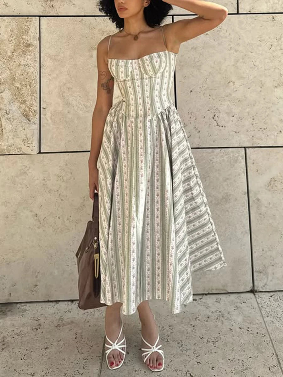 Casual Strapless Sleeveless High Waist Temperament Dress