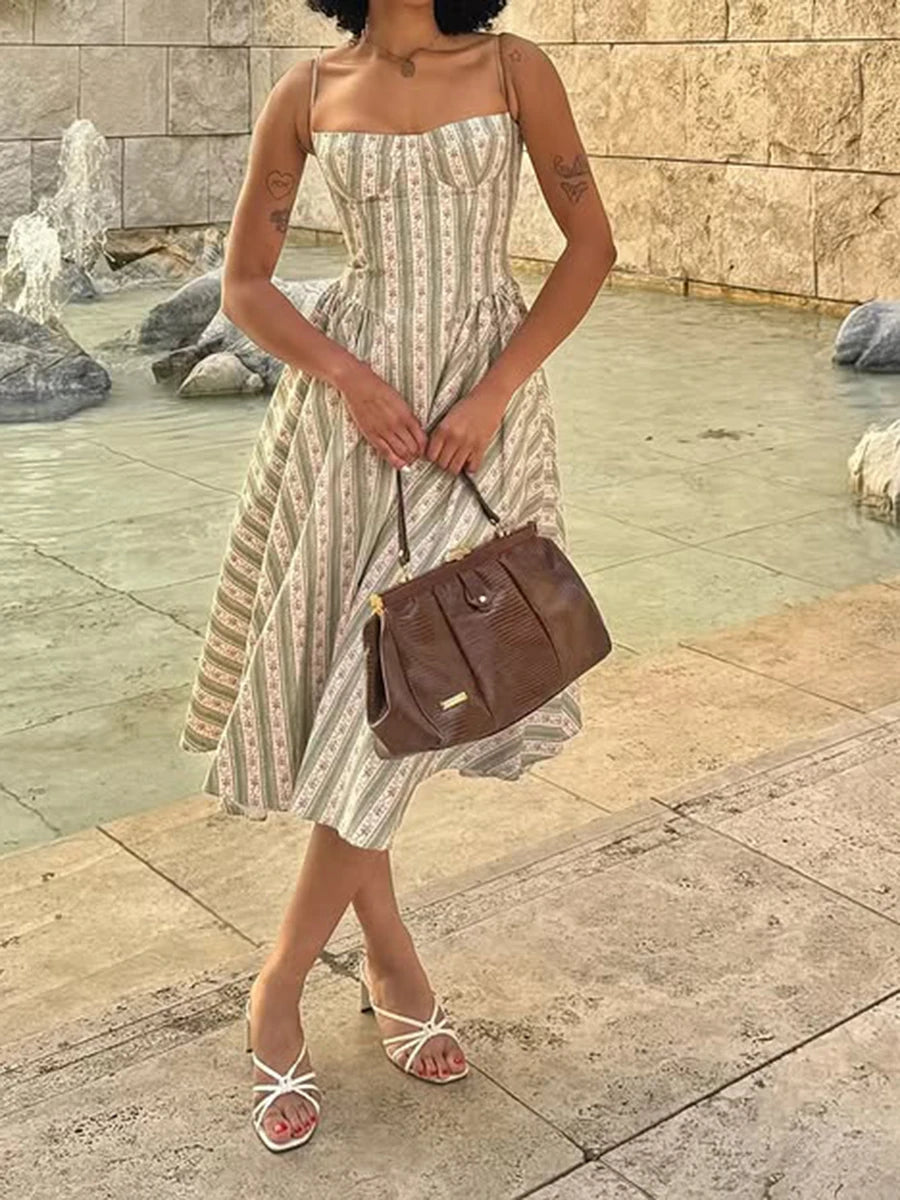Casual Strapless Sleeveless High Waist Temperament Dress