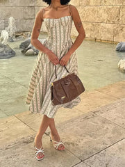 Casual Strapless Sleeveless High Waist Temperament Dress