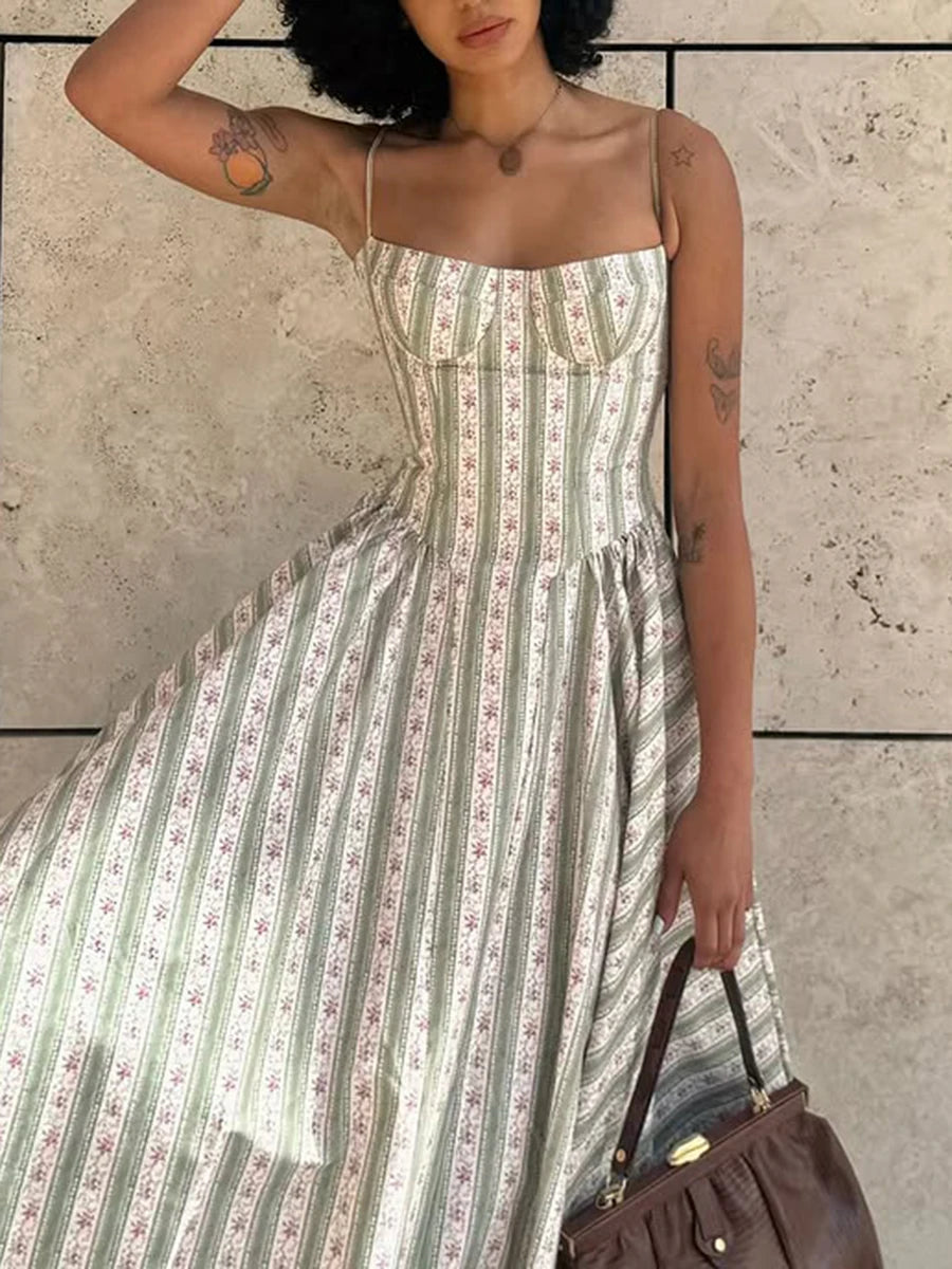 Casual Strapless Sleeveless High Waist Temperament Dress