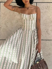 Casual Strapless Sleeveless High Waist Temperament Dress