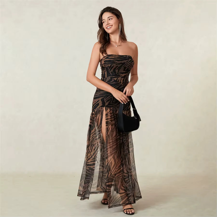 Casual Strapless synthetic fiber Polyester sleeveless Dresses