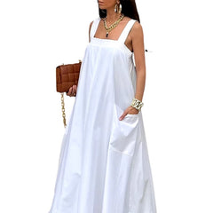 Casual Stylish Sleeveless Square-Neck Daily Going Out Maxi Dresses