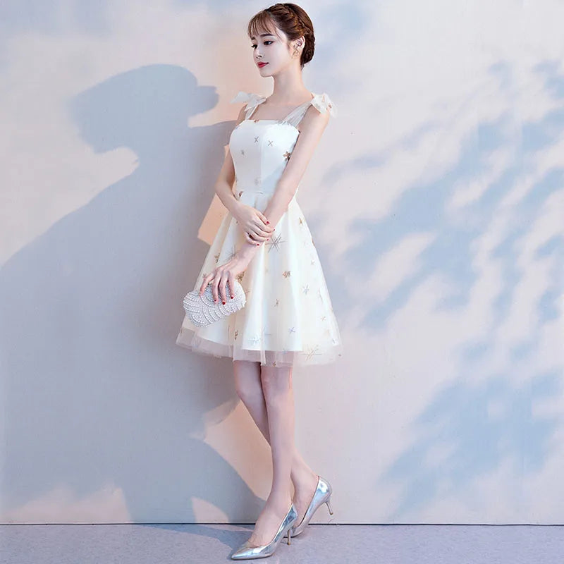 Casual Sweetheart  Sleeveless A-LINE Spaghetti Strap Graduation Mini Dress