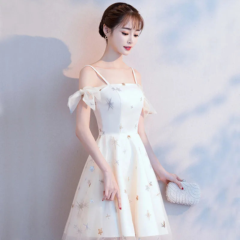 Casual Sweetheart  Sleeveless A-LINE Spaghetti Strap Graduation Mini Dress
