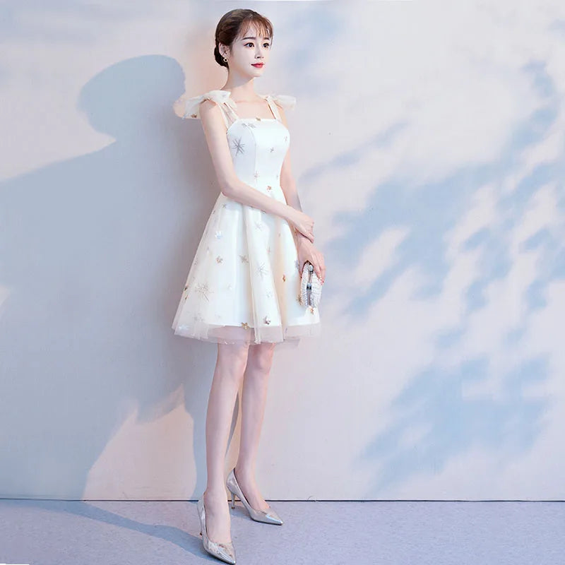 Casual Sweetheart  Sleeveless A-LINE Spaghetti Strap Graduation Mini Dress