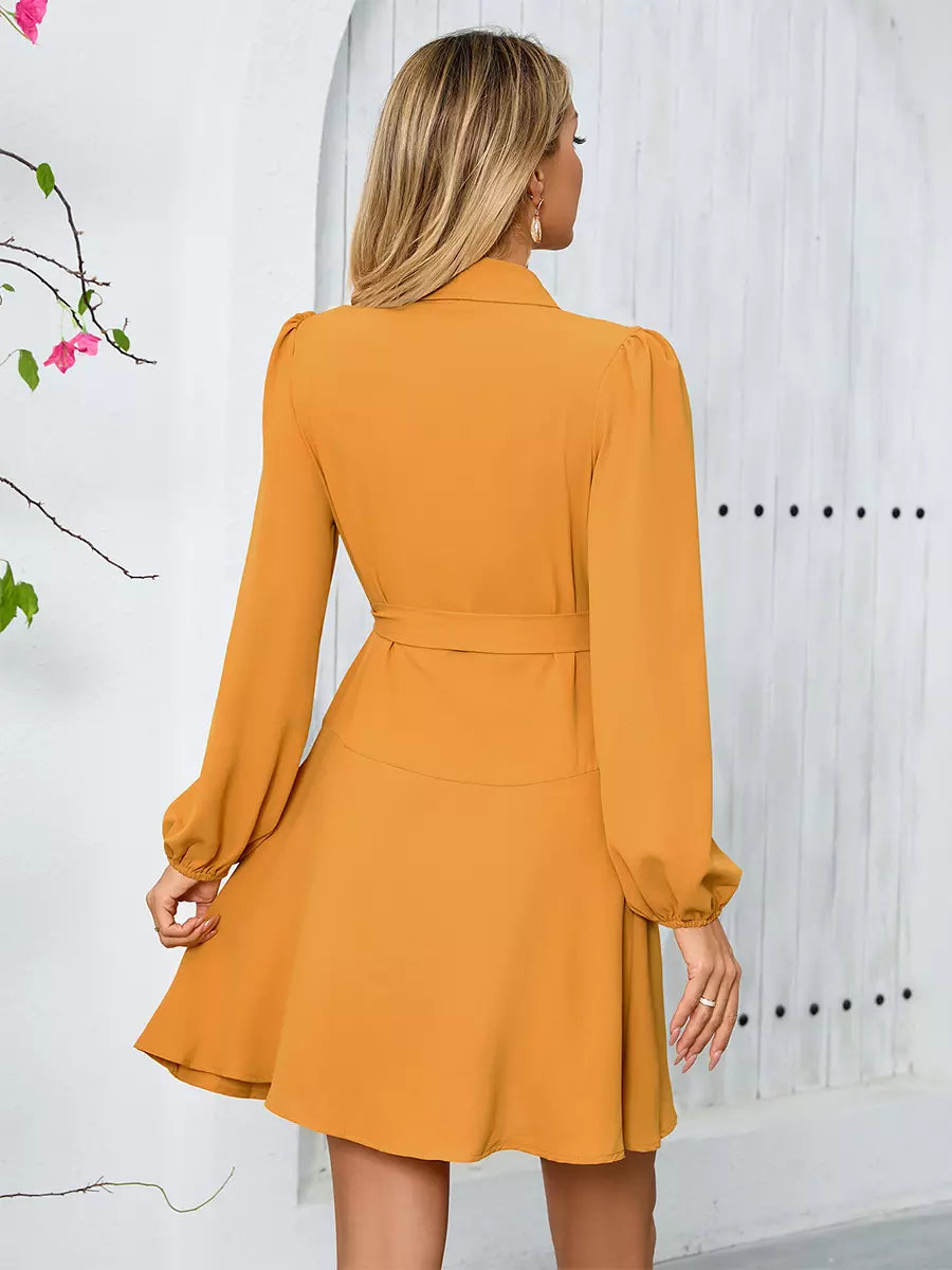 Casual Turndown Collar Long Sleeves Blazer Mini Dresses