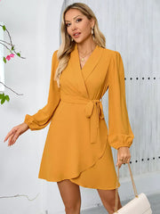 Casual Turndown Collar Long Sleeves Blazer Mini Dresses
