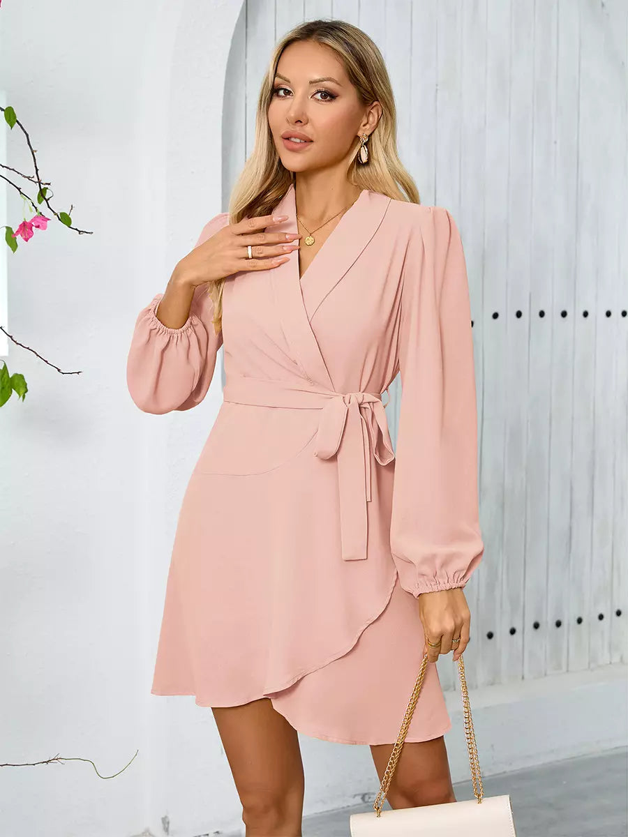 Casual Turndown Collar Long Sleeves Blazer Mini Dresses