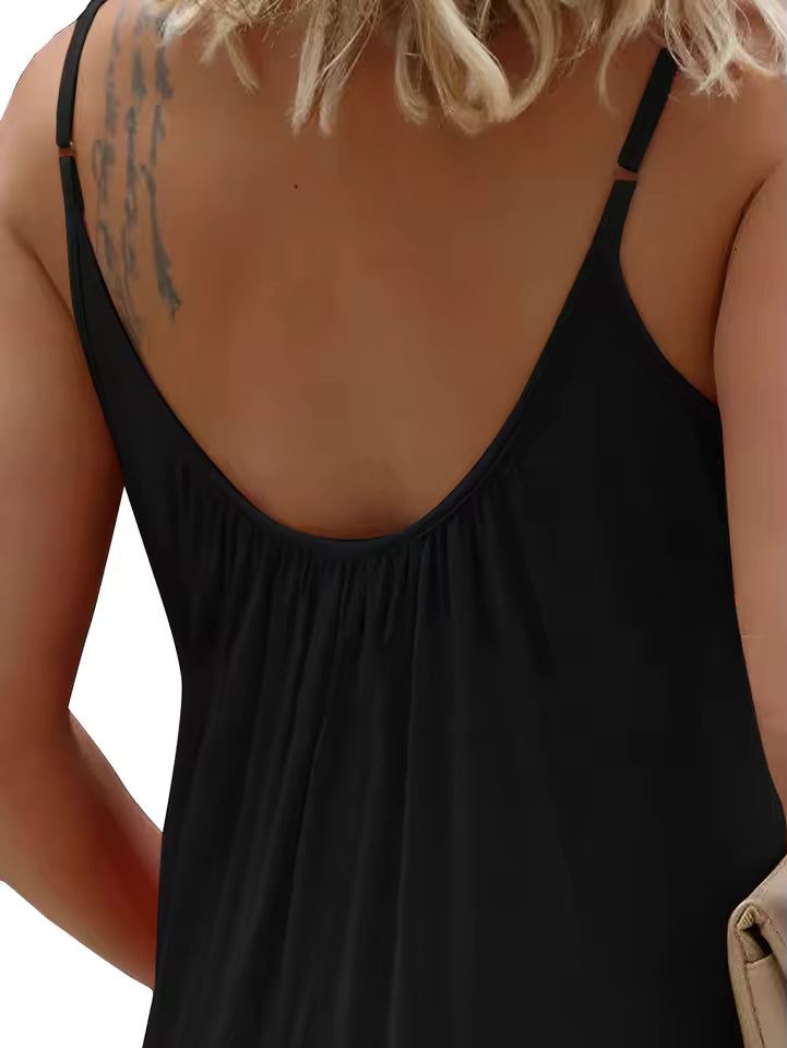 Casual V Neck Adjustable Strap Sleeveless Shorts Rompers Jumpsuits