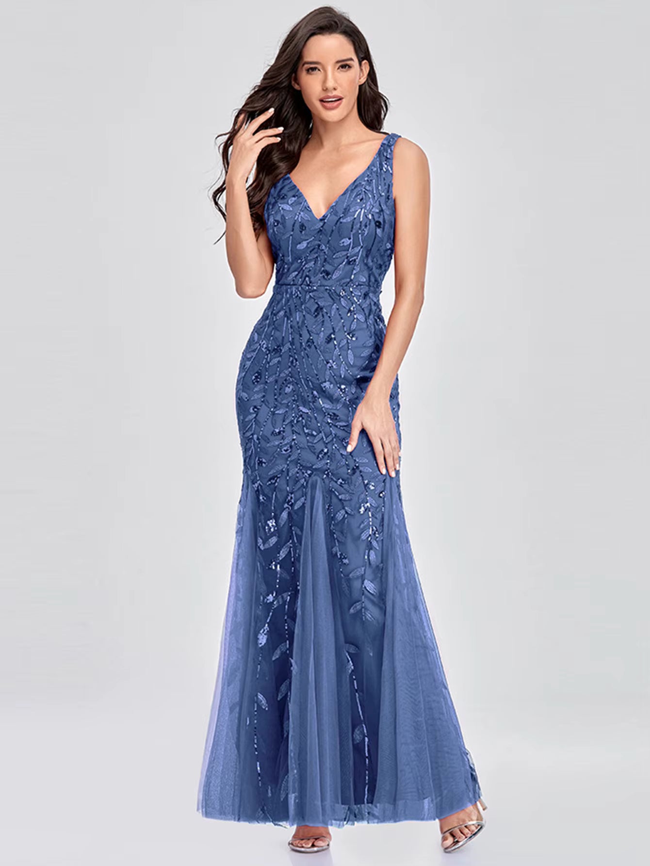 Luxury Chemical Fiber Ankle-Length zipper sleeveless Maxi Dress