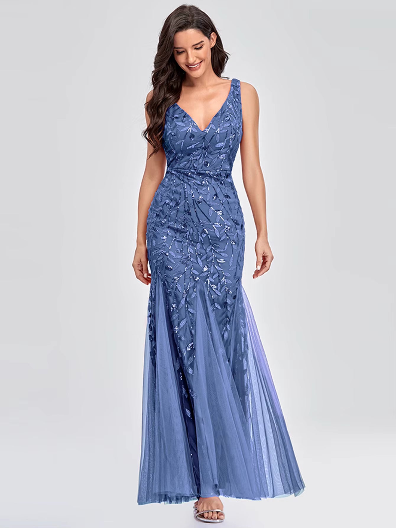 Luxury Chemical Fiber Ankle-Length zipper sleeveless Maxi Dress