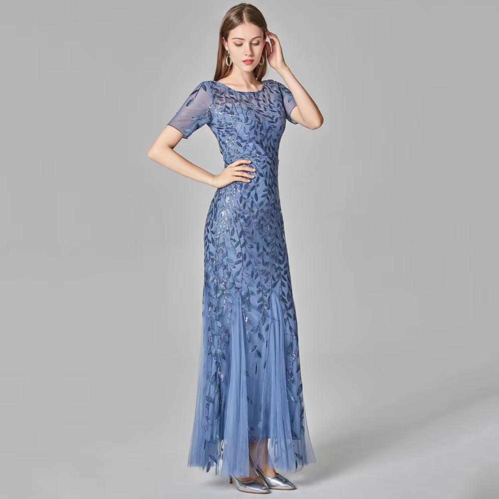 Luxury Chemical Fiber Ankle-Length zipper sleeveless Maxi Dress