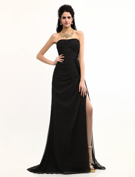 Celebrity Dresses Split Front Chiffon Cannes Film Evening Dress