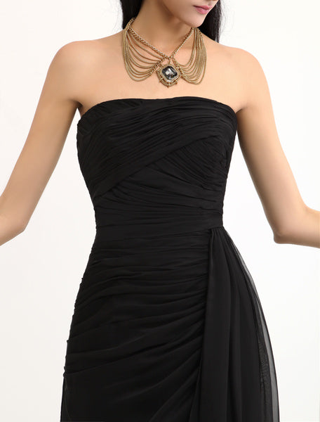 Celebrity Dresses Split Front Chiffon Cannes Film Evening Dress