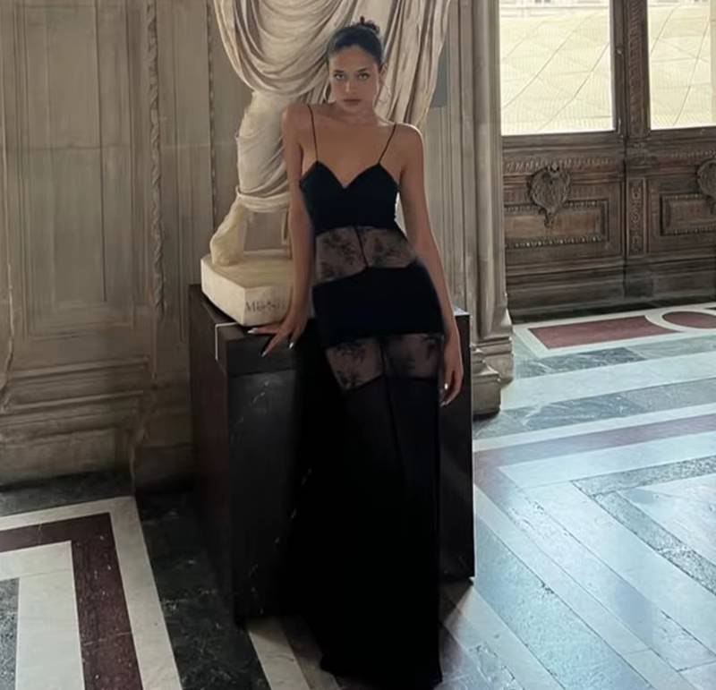 Chic Backless Sleeveless Through Sling Slim Party Maxi Dress