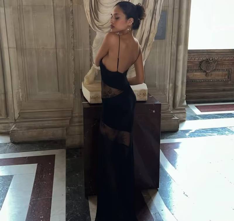 Chic Backless Sleeveless Through Sling Slim Party Maxi Dress