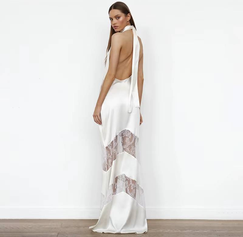 Chic Backless Sleeveless Through Sling Slim Party Maxi Dress