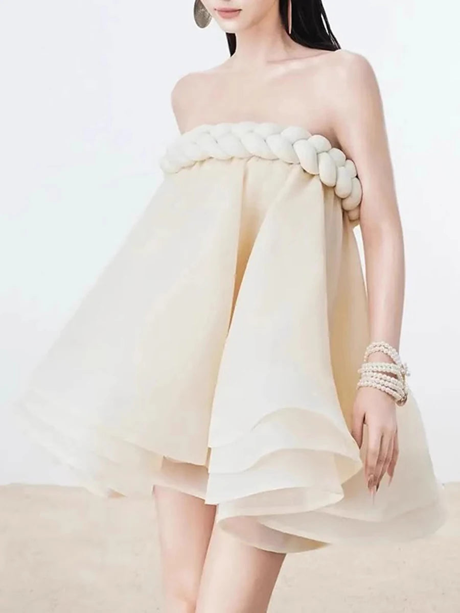 Chic Casual Strapless Sleeveless Temperament Minimalist Dress