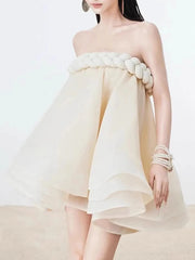 Chic Casual Strapless Sleeveless Temperament Minimalist Dress