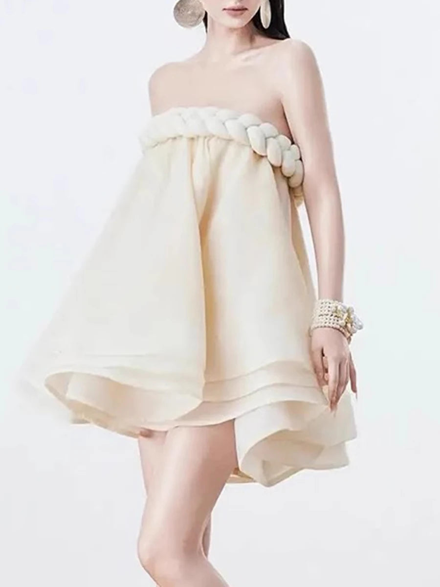Chic Casual Strapless Sleeveless Temperament Minimalist Dress