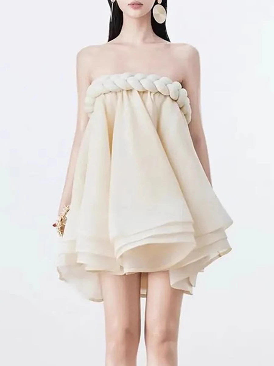 Chic Casual Strapless Sleeveless Temperament Minimalist Dress
