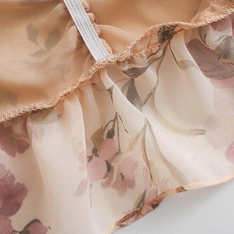 Chic Floral Print Chiffon Mini Dress