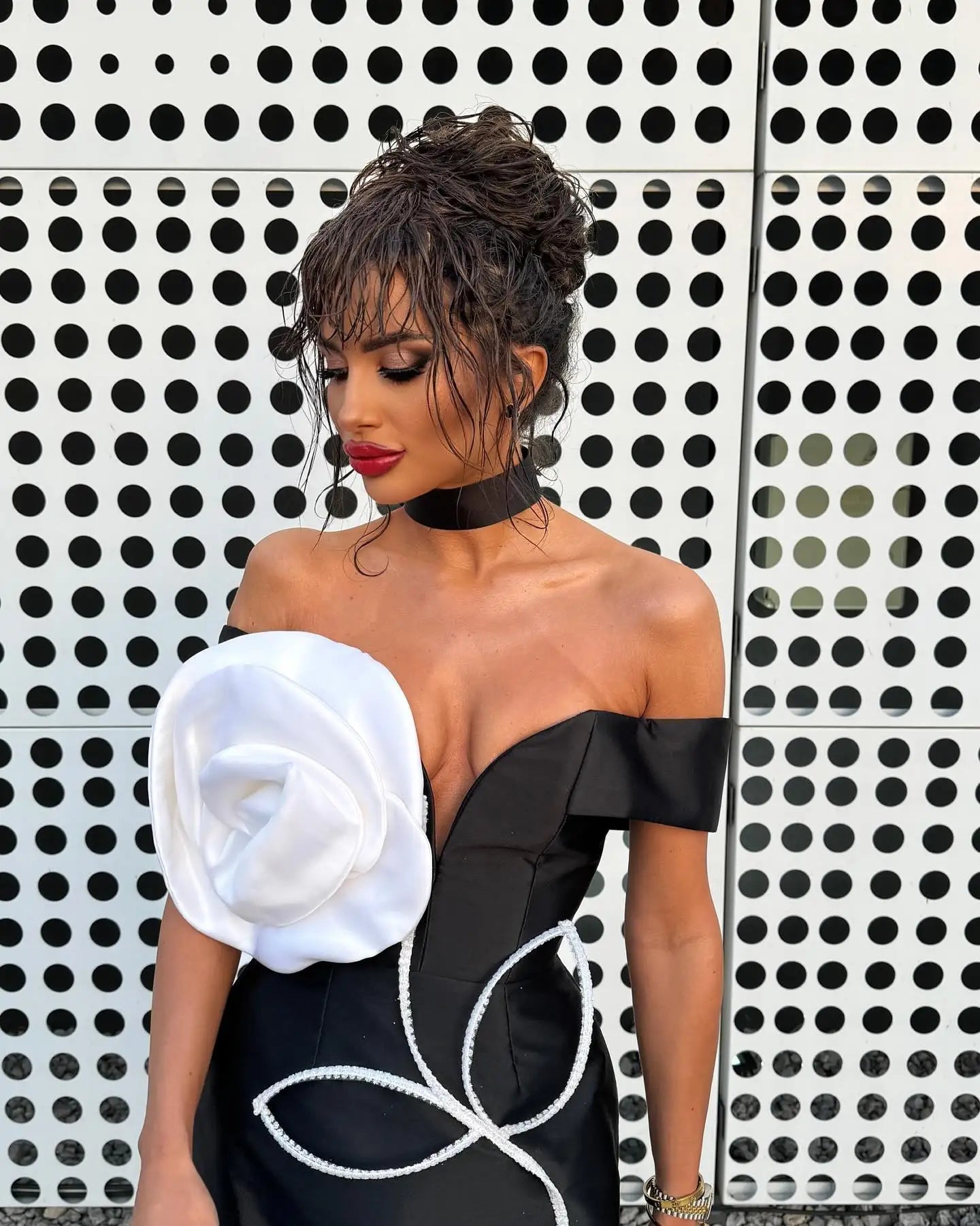 Chic Flower Off Shoulder Night Club Evening Party Bandage Bodycon Dress