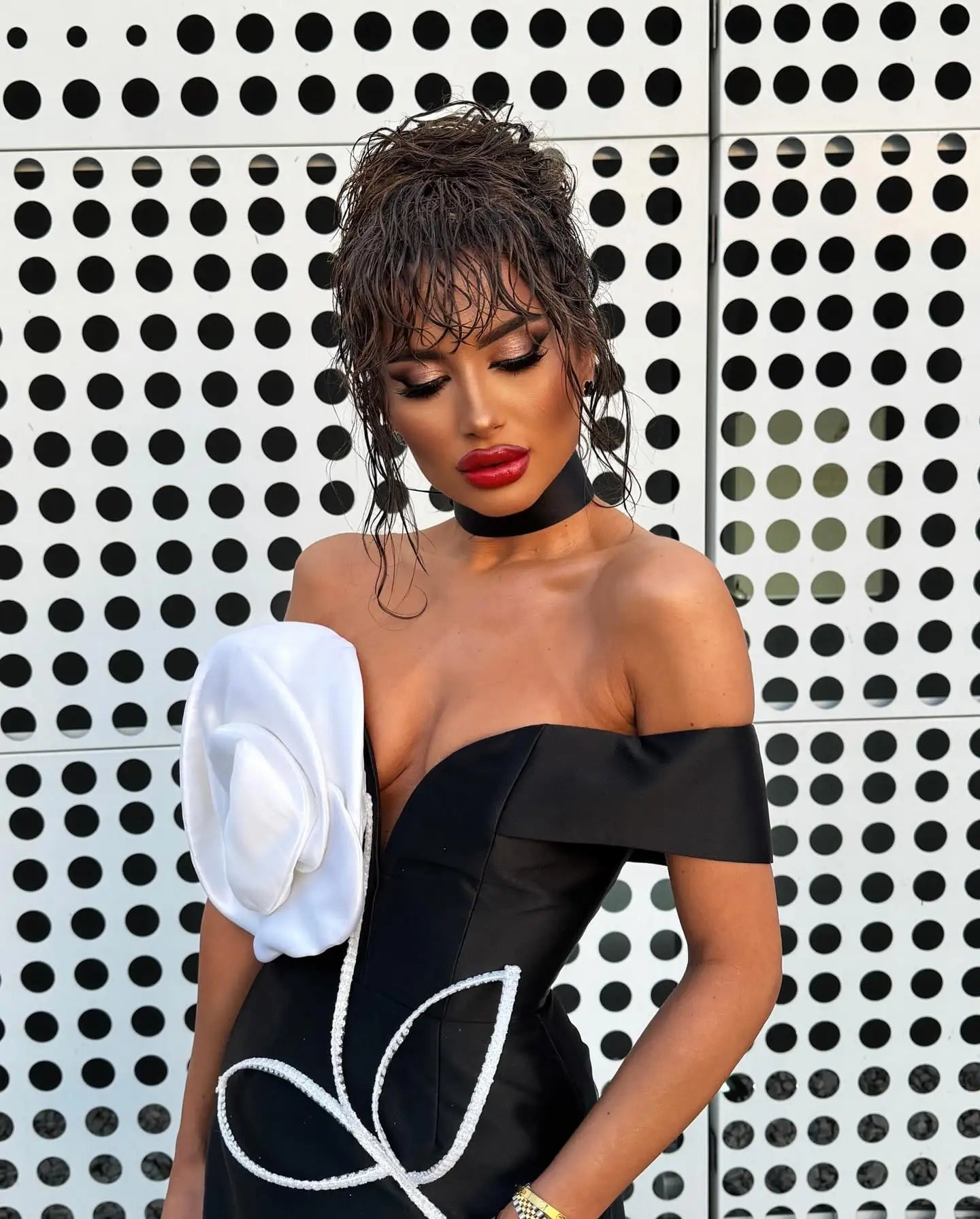 Chic Flower Off Shoulder Night Club Evening Party Bandage Bodycon Dress