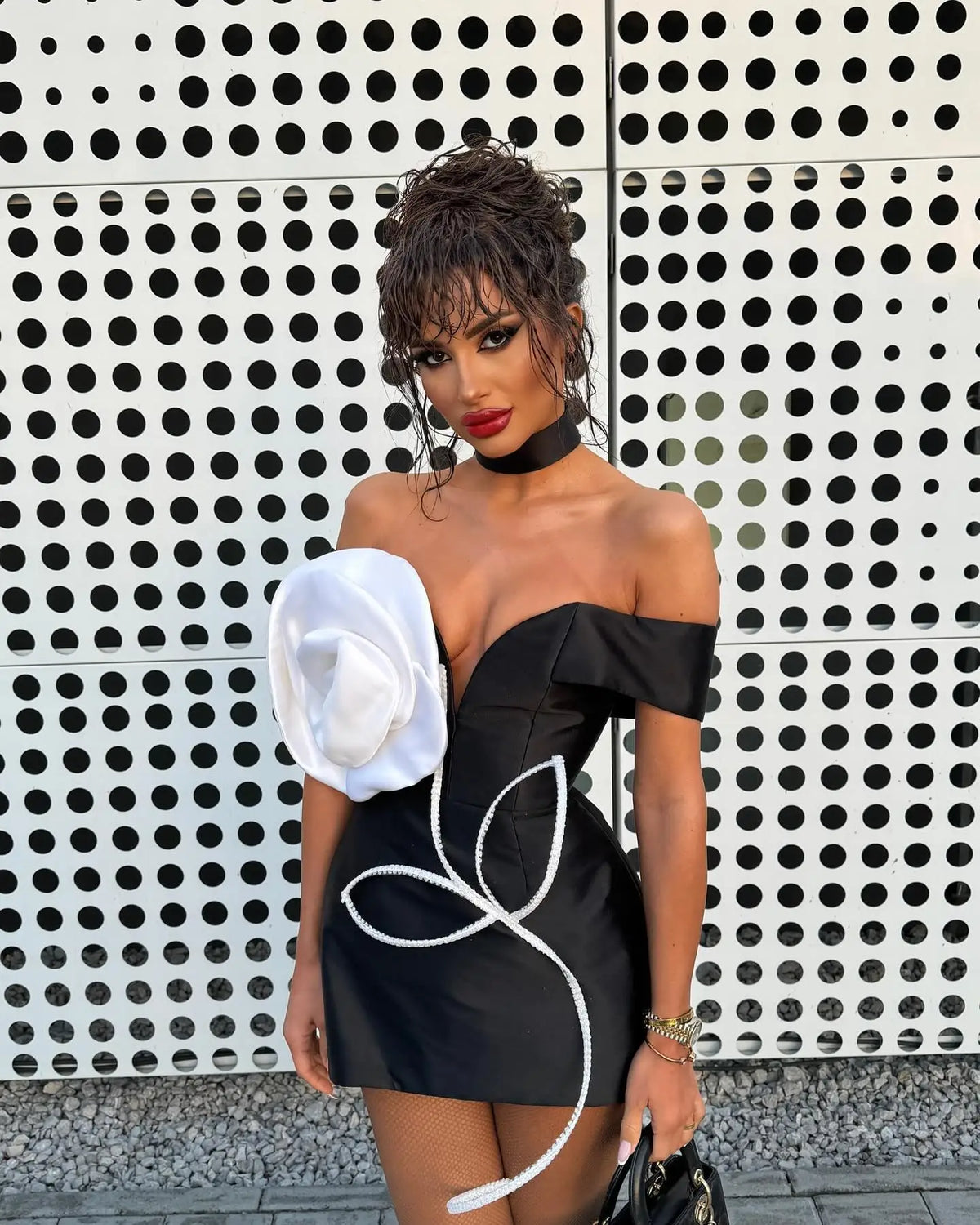 Chic Flower Off Shoulder Night Club Evening Party Bandage Bodycon Dress