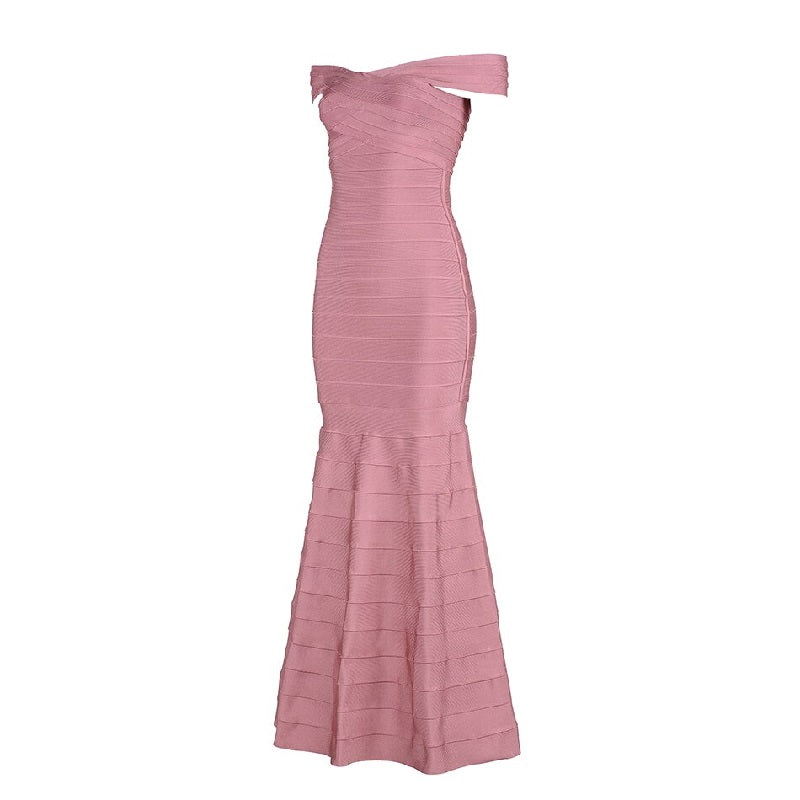 Chic Off The Shoulder Long Bandage Maxi Party Dress Vestidos