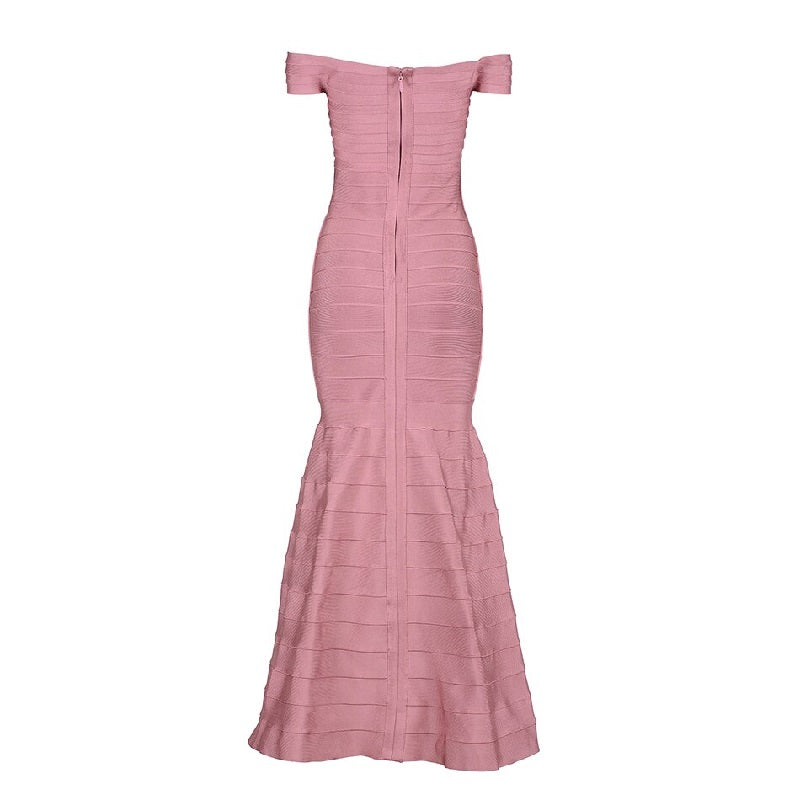 Chic Off The Shoulder Long Bandage Maxi Party Dress Vestidos