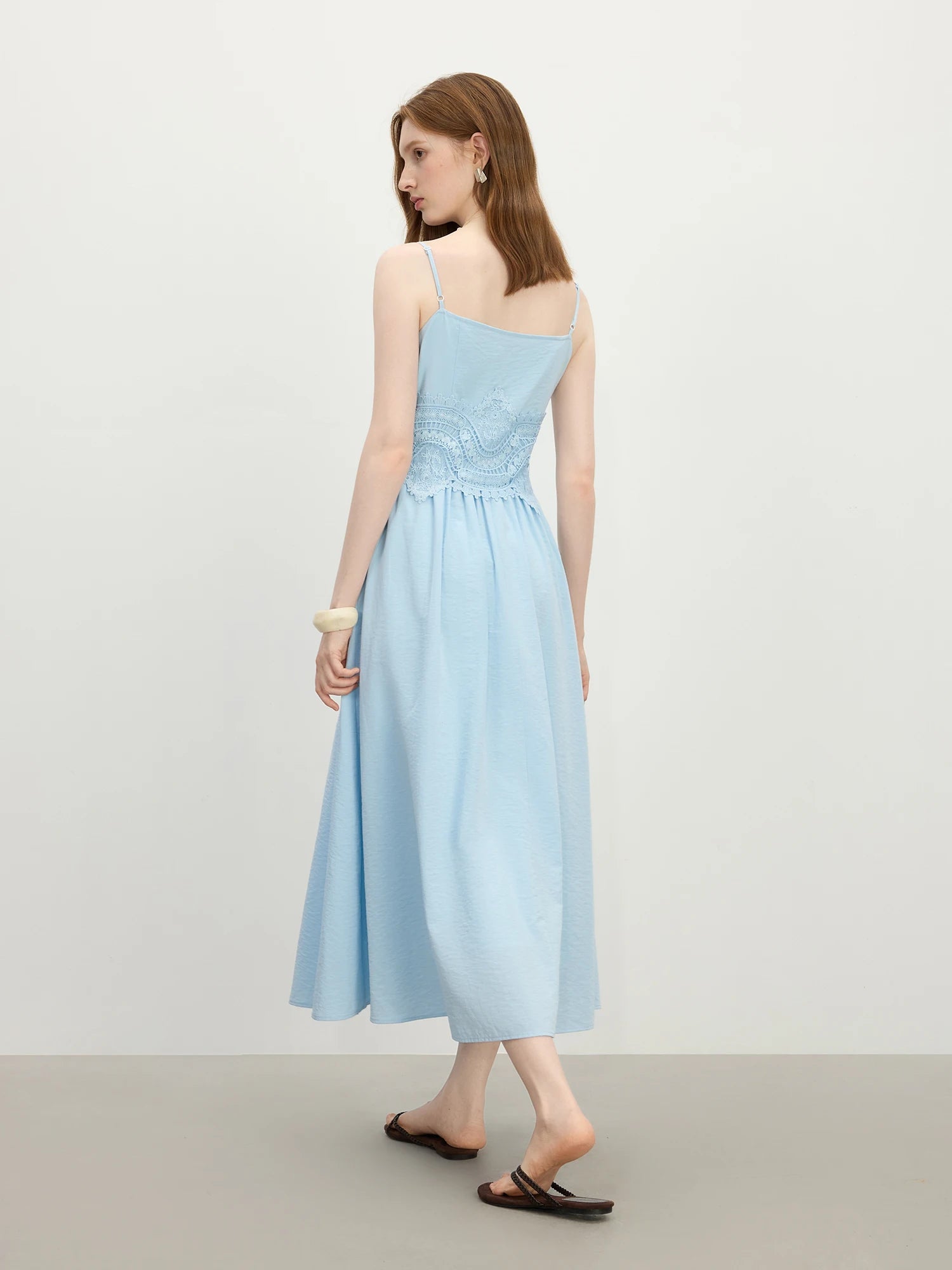 Chic Strappy Holiday Season Beach Stitching Lace Dress