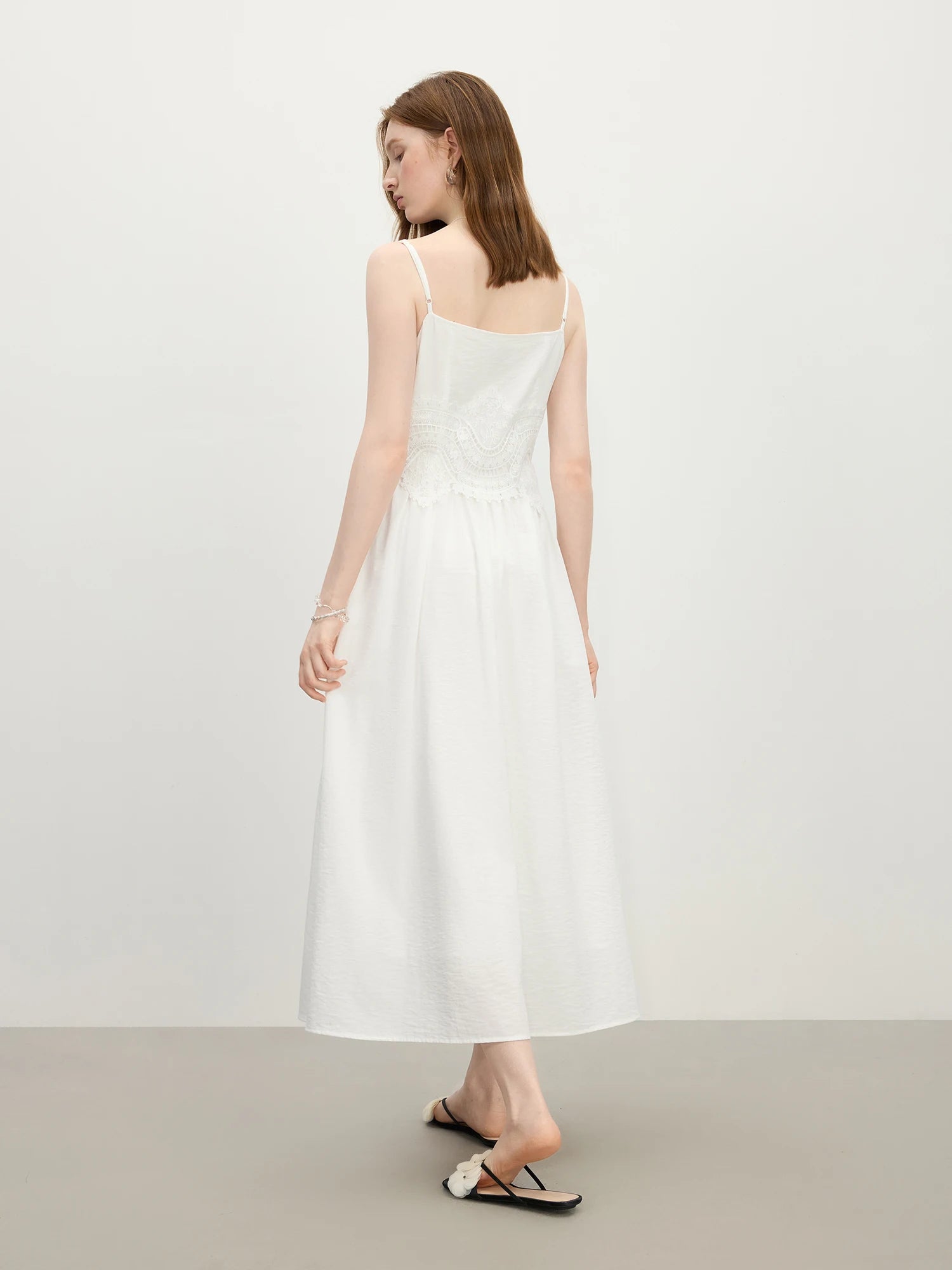 Chic Strappy Holiday Season Beach Stitching Lace Dress