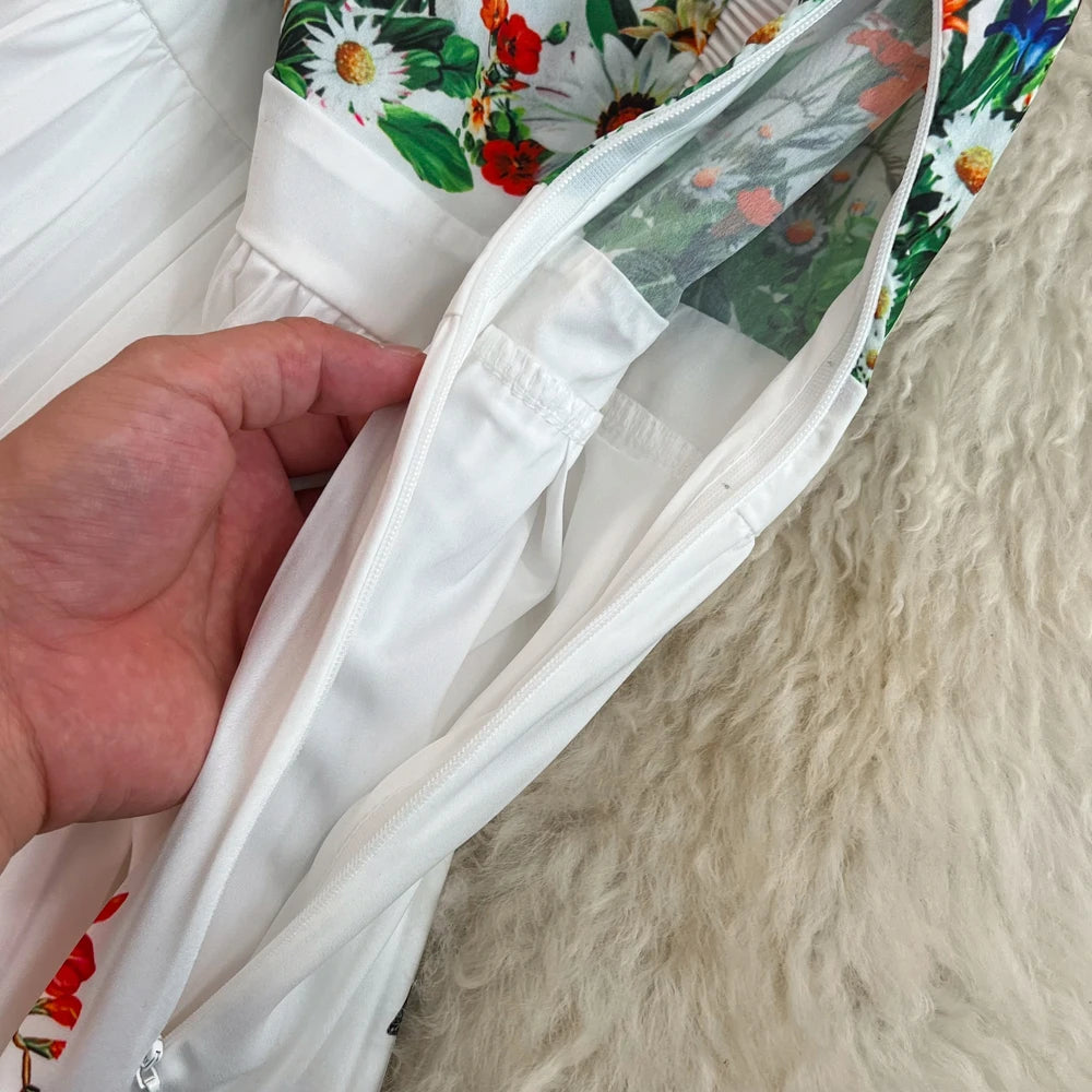 Chic Women Vestidos De Mujer Printed O-neck Sleeveless Female Long Dresses