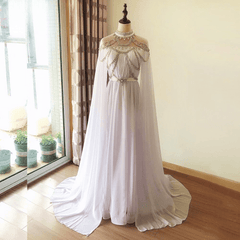 Chiffon Aline Crystal Handmade Evening Dresses