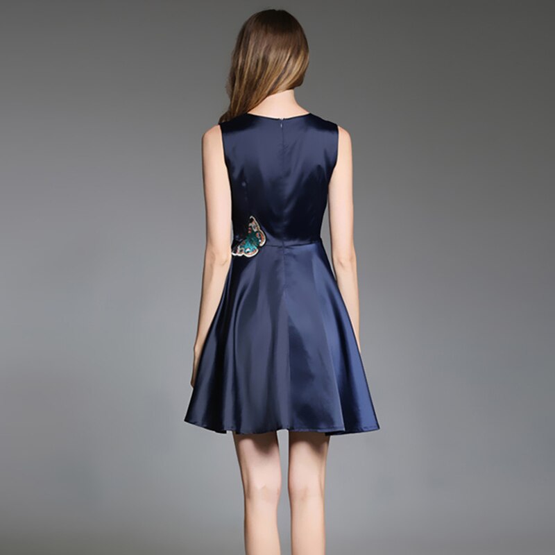 Elegant Chiffon Embroidery Sleeveless Ball Mini Gown