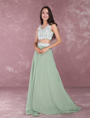 Chiffon Prom Two Piece Beading Occasion Party Dresses