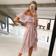 Chiffon Off Shoulder Casual Beach Dress