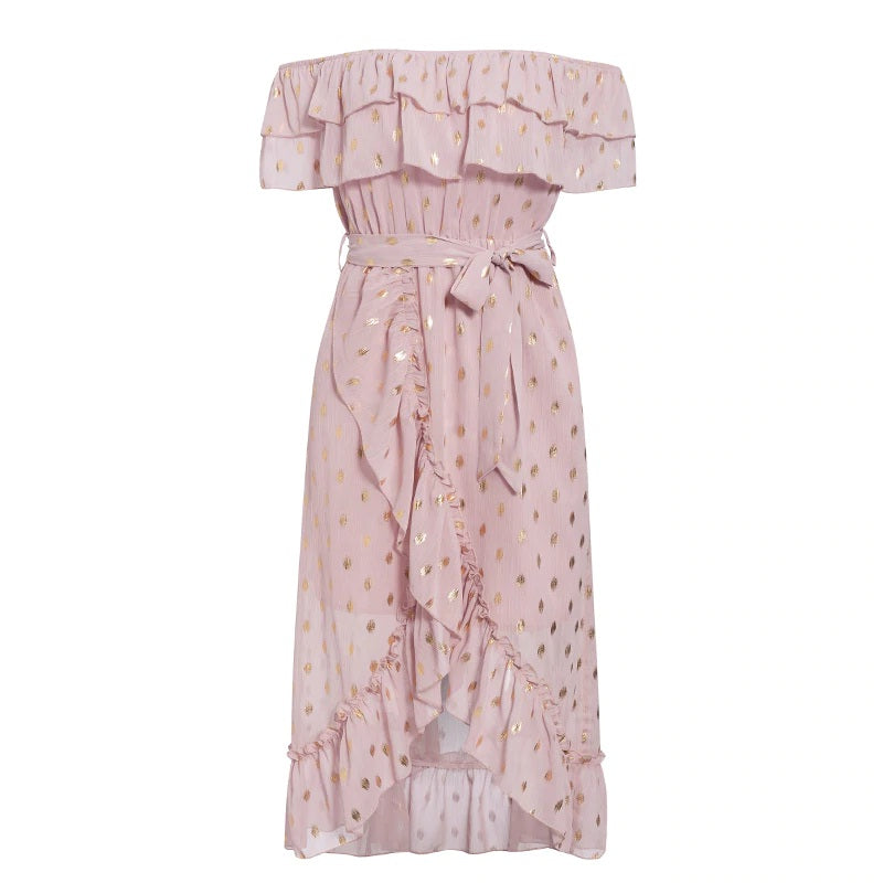 Chiffon Off Shoulder Casual Beach Dress