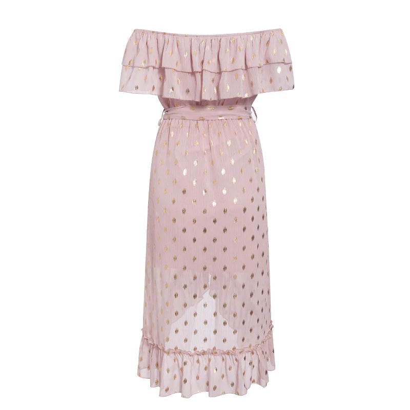 Chiffon Off Shoulder Casual Beach Dress