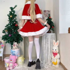 Christmas Chest wrapping Princess Sleeves Shawl Mini Dress