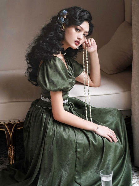 Classic Lolita OP Seine Bows Short Sleeve One Piece Dresses
