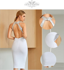Club Dress Backless Sequined Hot Celebrity Party Bodycon Dresses